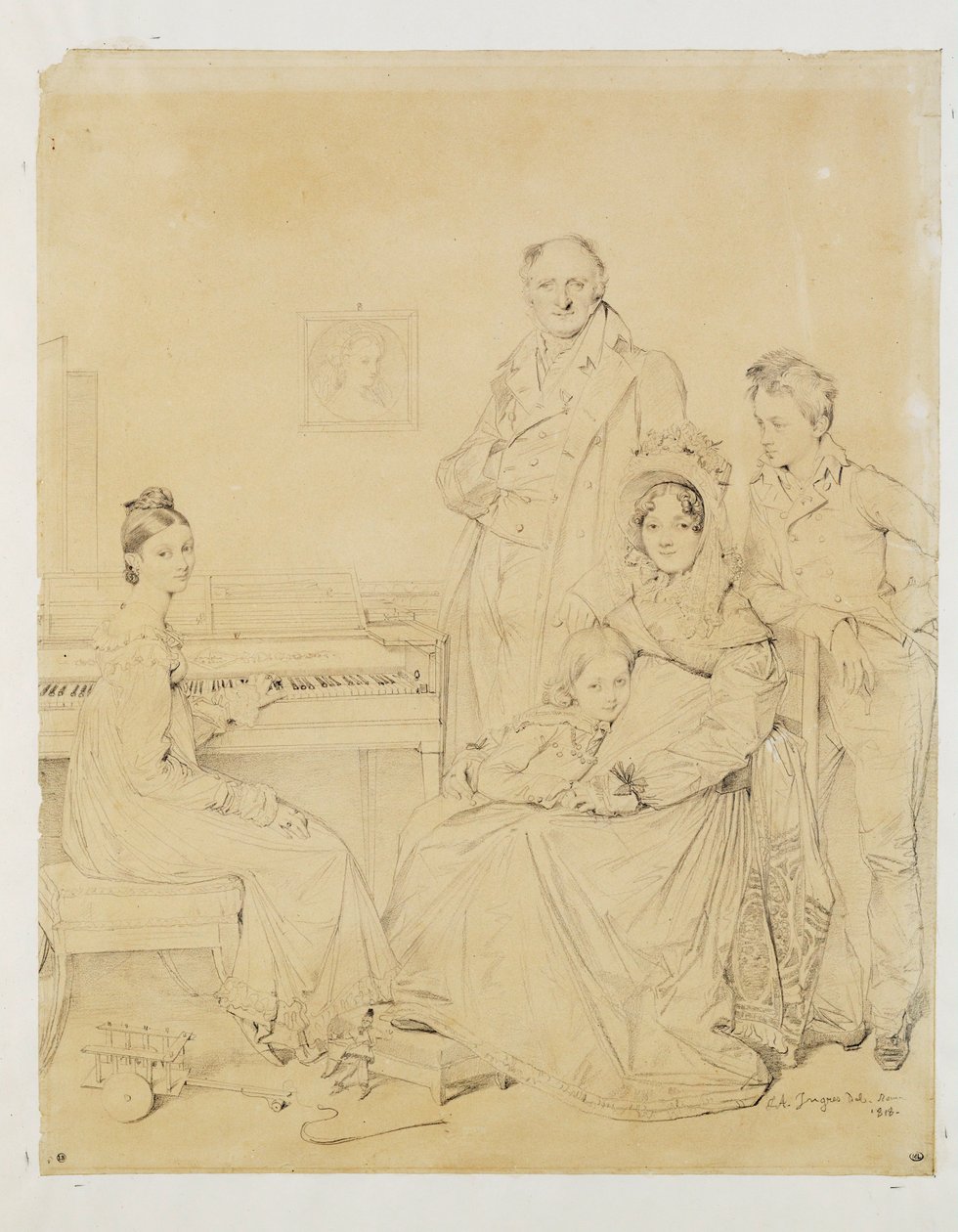 La famille Stamaty ... autorstwa Jean Auguste Dominique Ingres