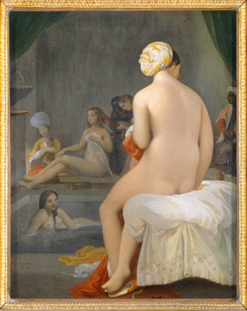 La petite baigneuse. Wnętrze haremu - Kąpiąca się. Wnętrze haremu. 1828 ... autorstwa Jean Auguste Dominique Ingres