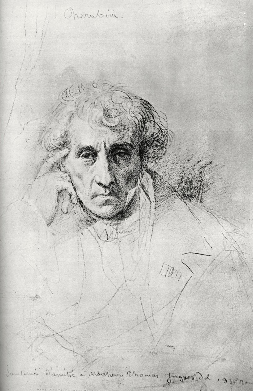 Luigi Cherubini 1760-1842, włoski kompozytor, 1830. autorstwa Jean Auguste Dominique Ingres