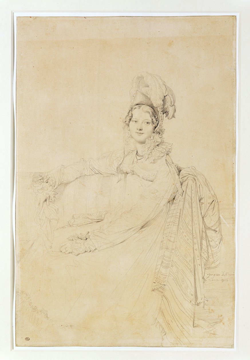 Pani Destouches, z domu Armande Edmee Charton, w chwili powstania portretu świeżo poślubiona architektowi Destouches ... autorstwa Jean Auguste Dominique Ingres