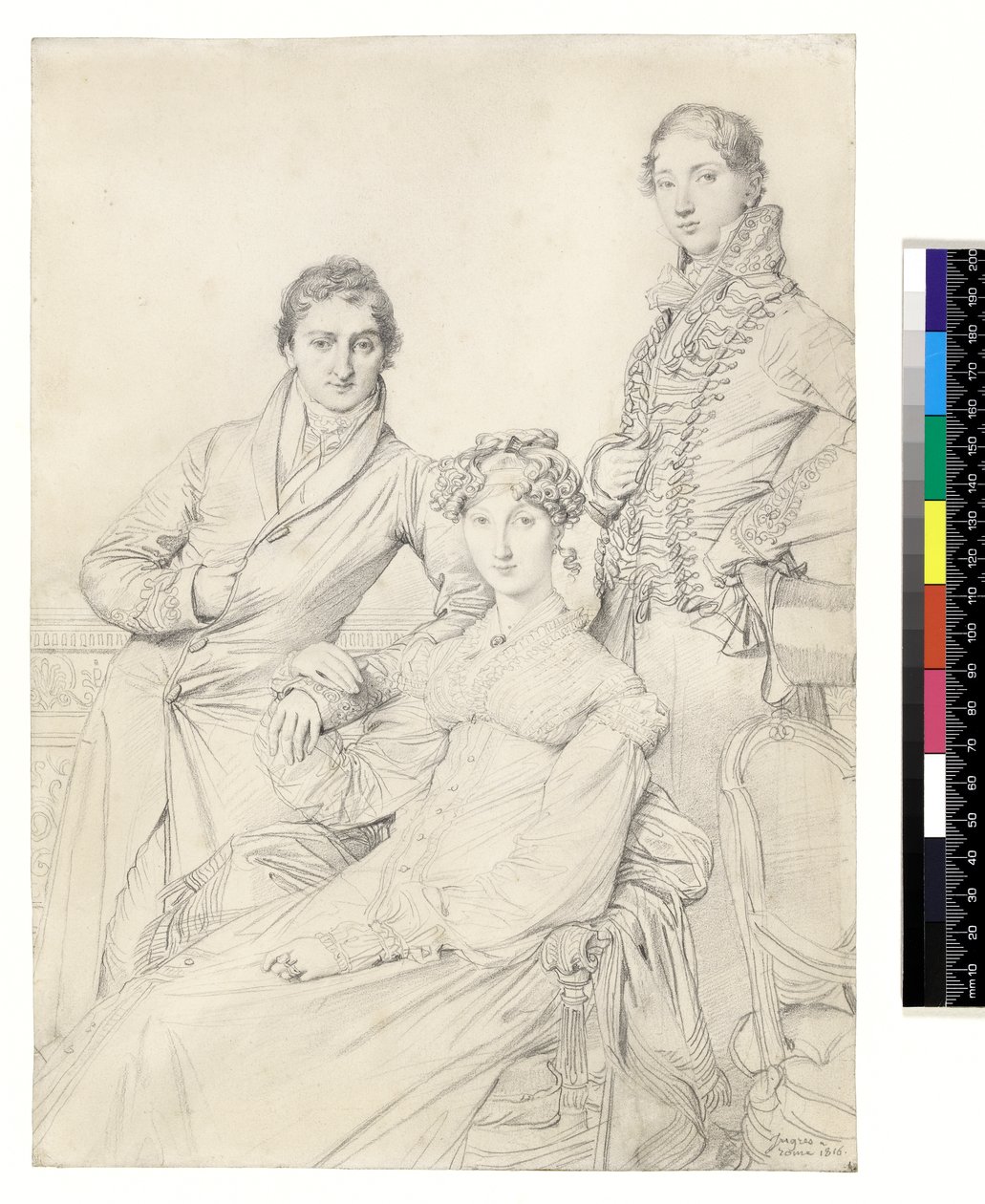 Pan i pani Woodhead z księdzem Henrym Comberem jako młodzieniec, 1816 autorstwa Jean Auguste Dominique Ingres