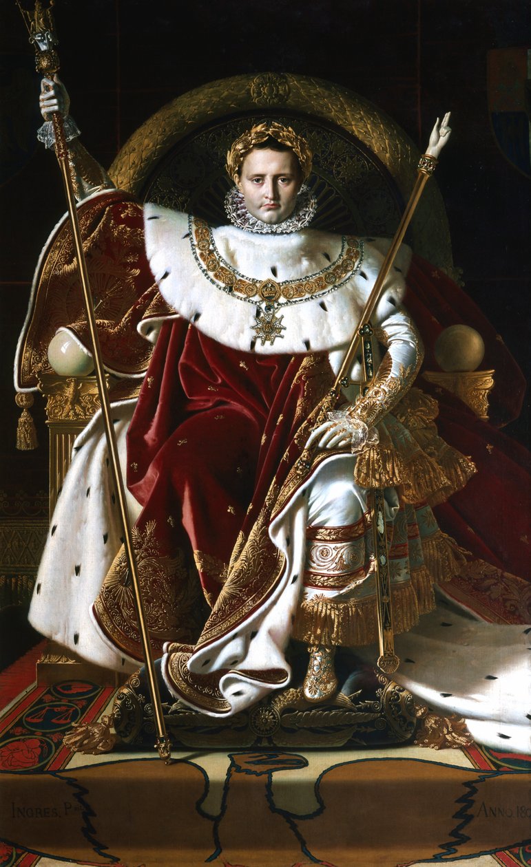 Napoleon I na tronie cesarskim, 1806 autorstwa Jean Auguste Dominique Ingres