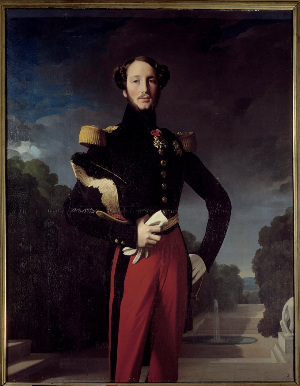 Portret Ferdynanda Filipa, księcia Orleanu (1810-1842) przed parkiem Saint Cloud Malarstwo Jean Auguste Dominique Ingres (1780-1867) 1843 nd. 1,56x1,2 m - Portret Ferdynanda Filipa, księcia Orleanu (1810-1842) przed Parc de autorstwa Jean Auguste Dominique Ingres