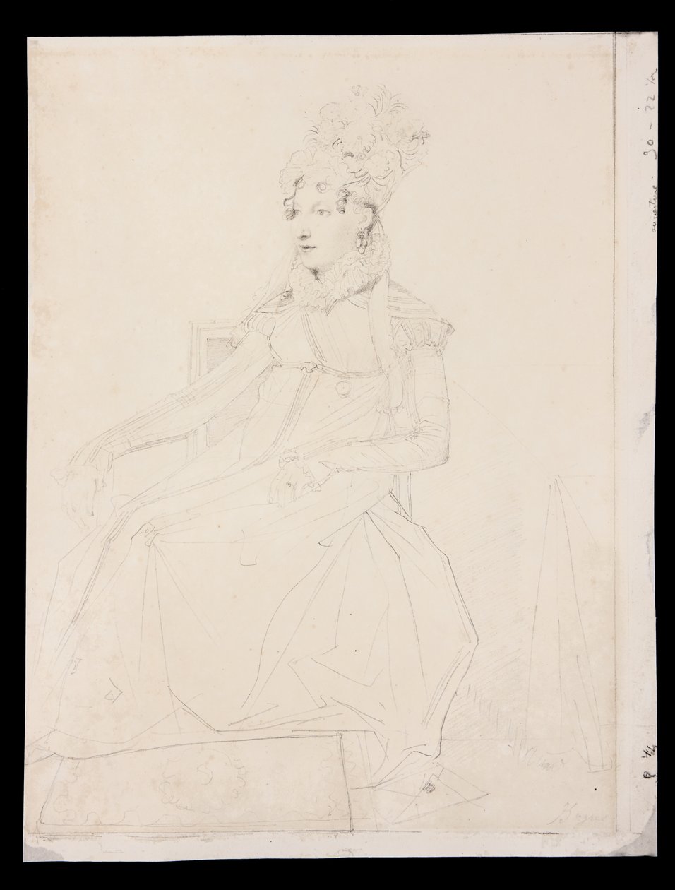Portret królowej Karoliny Murat (ołówek na papierze) autorstwa Jean Auguste Dominique Ingres