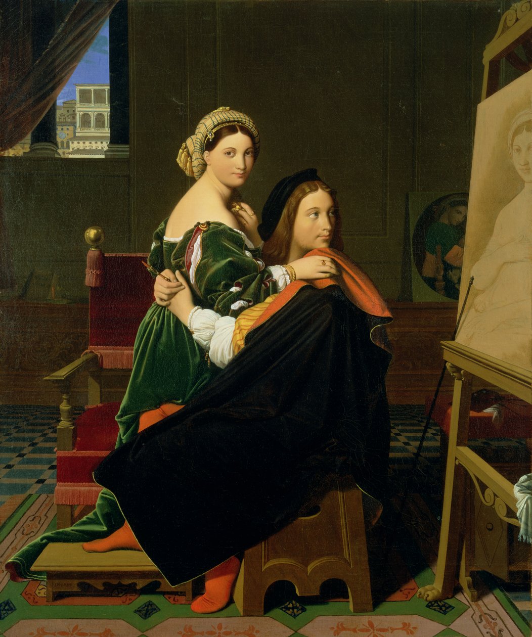 Rafał i Fornarina, 1814 autorstwa Jean Auguste Dominique Ingres