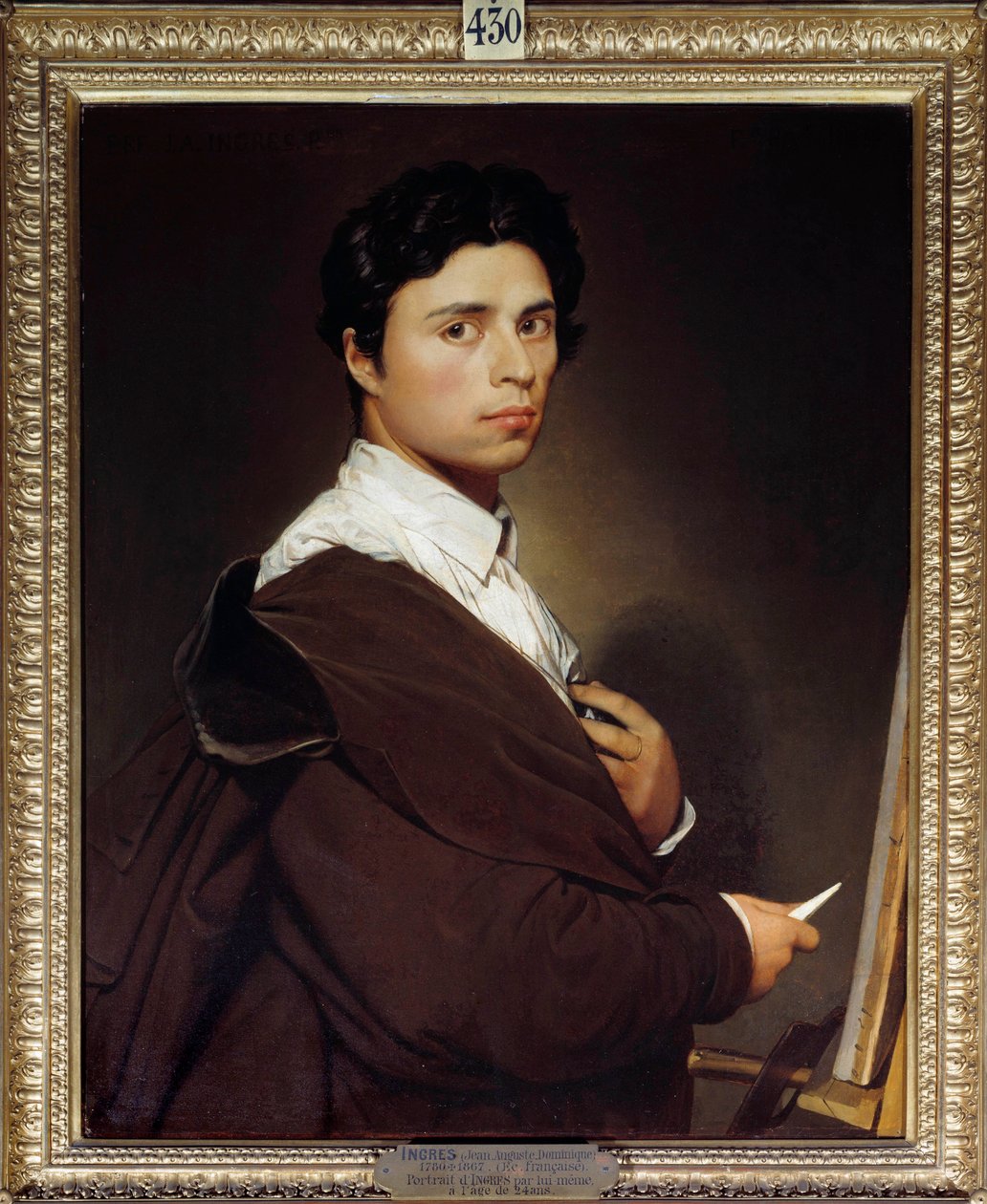 Autoportret 24 lata Malarstwo Jeana Auguste Dominique Ingres (1780-1867) 1804 Nd. 0,77x0,61 m Chantilly, musee Conde - Autoportret w wieku 24 lat. Obraz Jean Auguste Dominique Ingres (1780-1867) 1804. 0,77 x 0,61 m. Muzeum Conde, Chantilly, Francja autorstwa Jean Auguste Dominique Ingres