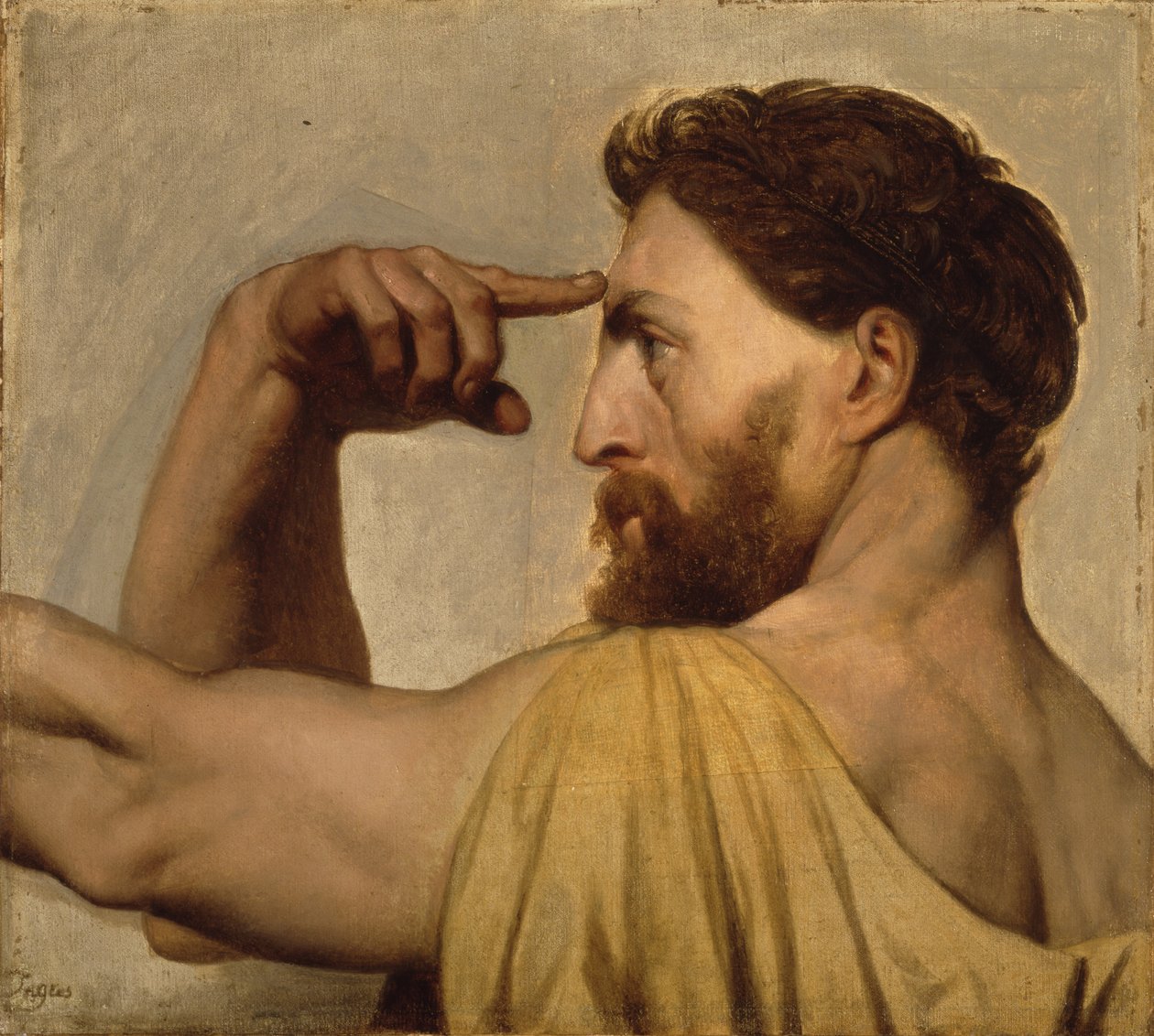 Studium dla Fidiasza w Apoteozie Homera, 1827 autorstwa Jean Auguste Dominique Ingres