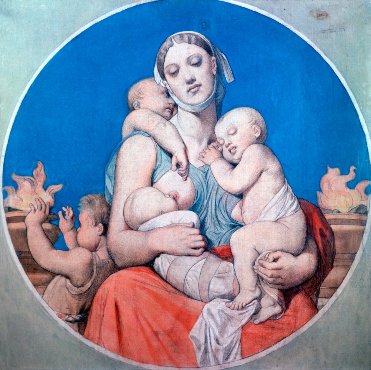 Studium do witrażu w kaplicy św. Ferdynanda, 1833 autorstwa Jean Auguste Dominique Ingres