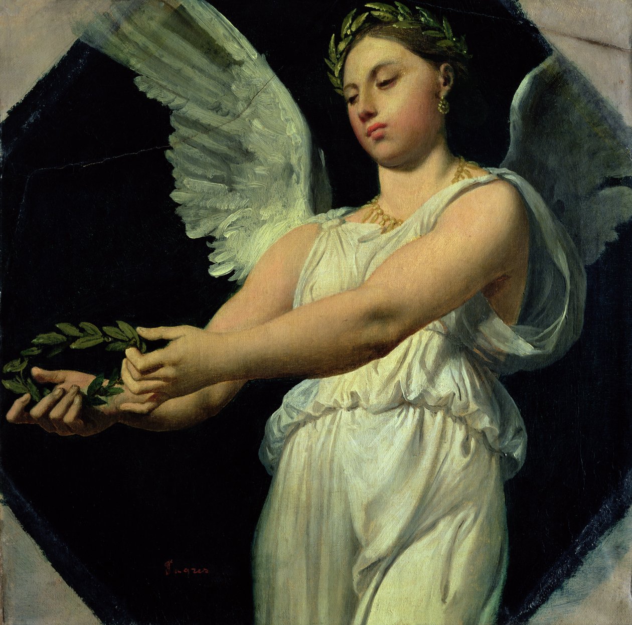 Studium Zwycięstwa dla Apoteozy Homera, 1826-27 autorstwa Jean Auguste Dominique Ingres