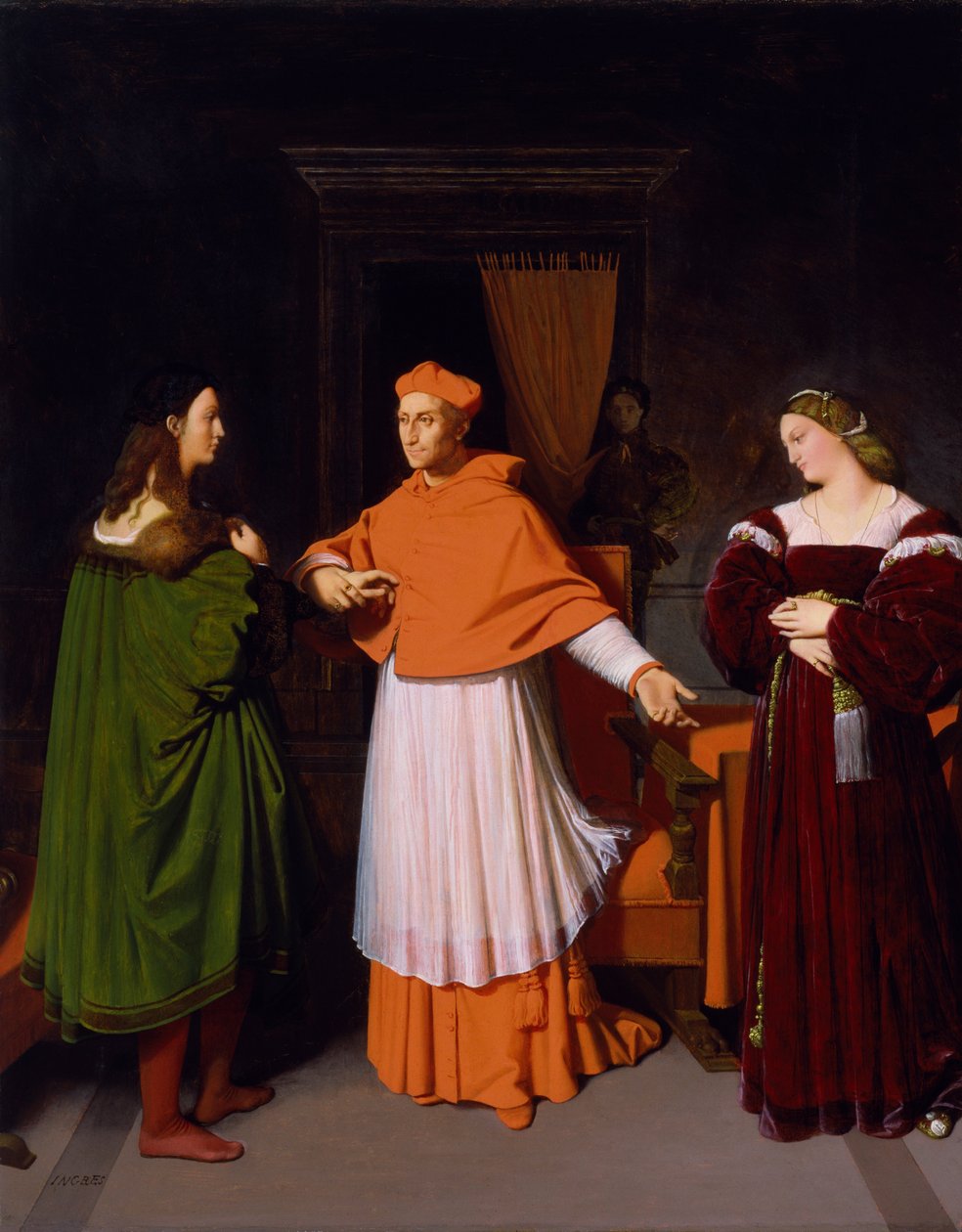 Zaręczyny Rafaela i siostrzenicy kardynała Bibbieny autorstwa Jean Auguste Dominique Ingres