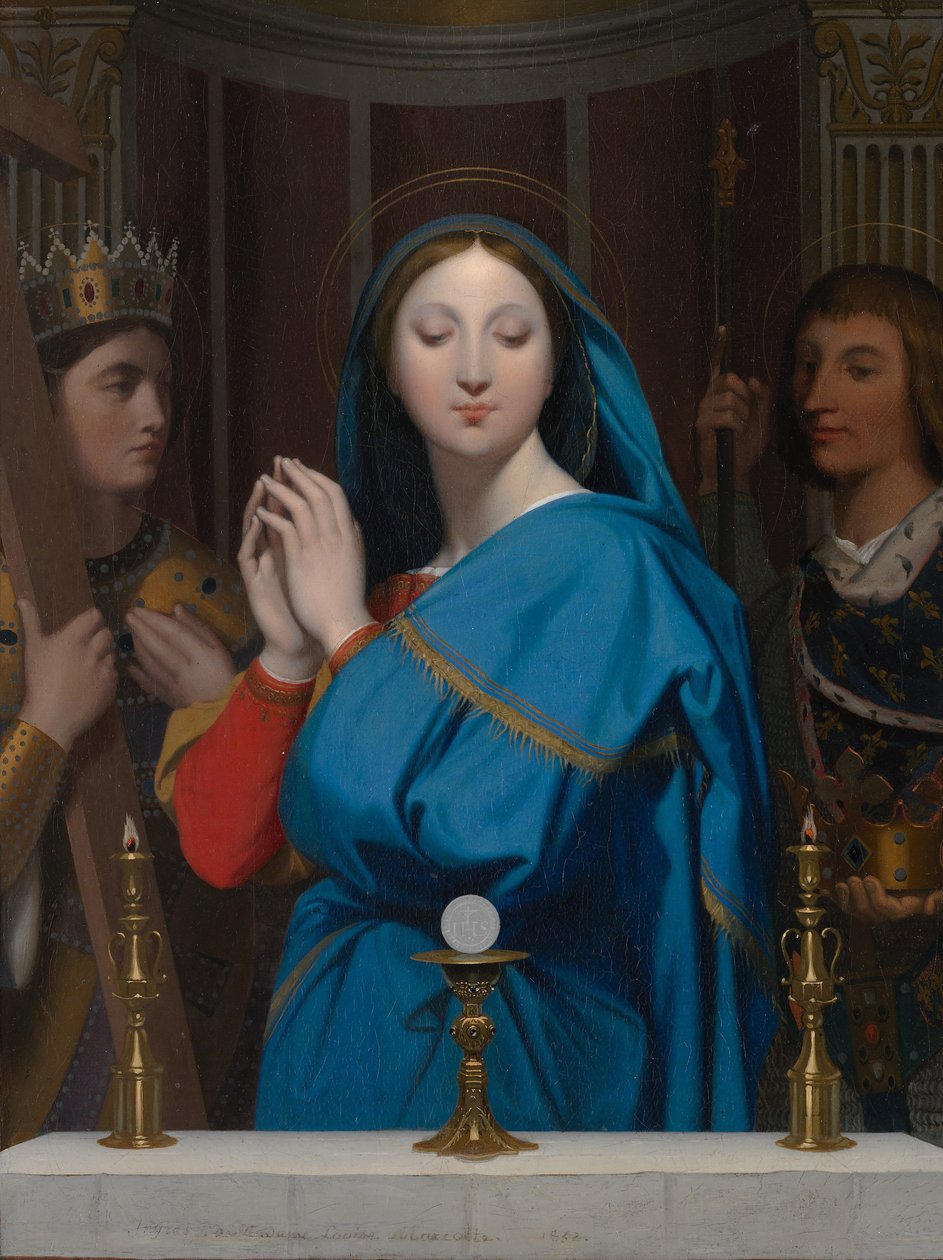 Dziewica adorująca Hostię, 1852. autorstwa Jean Auguste Dominique Ingres