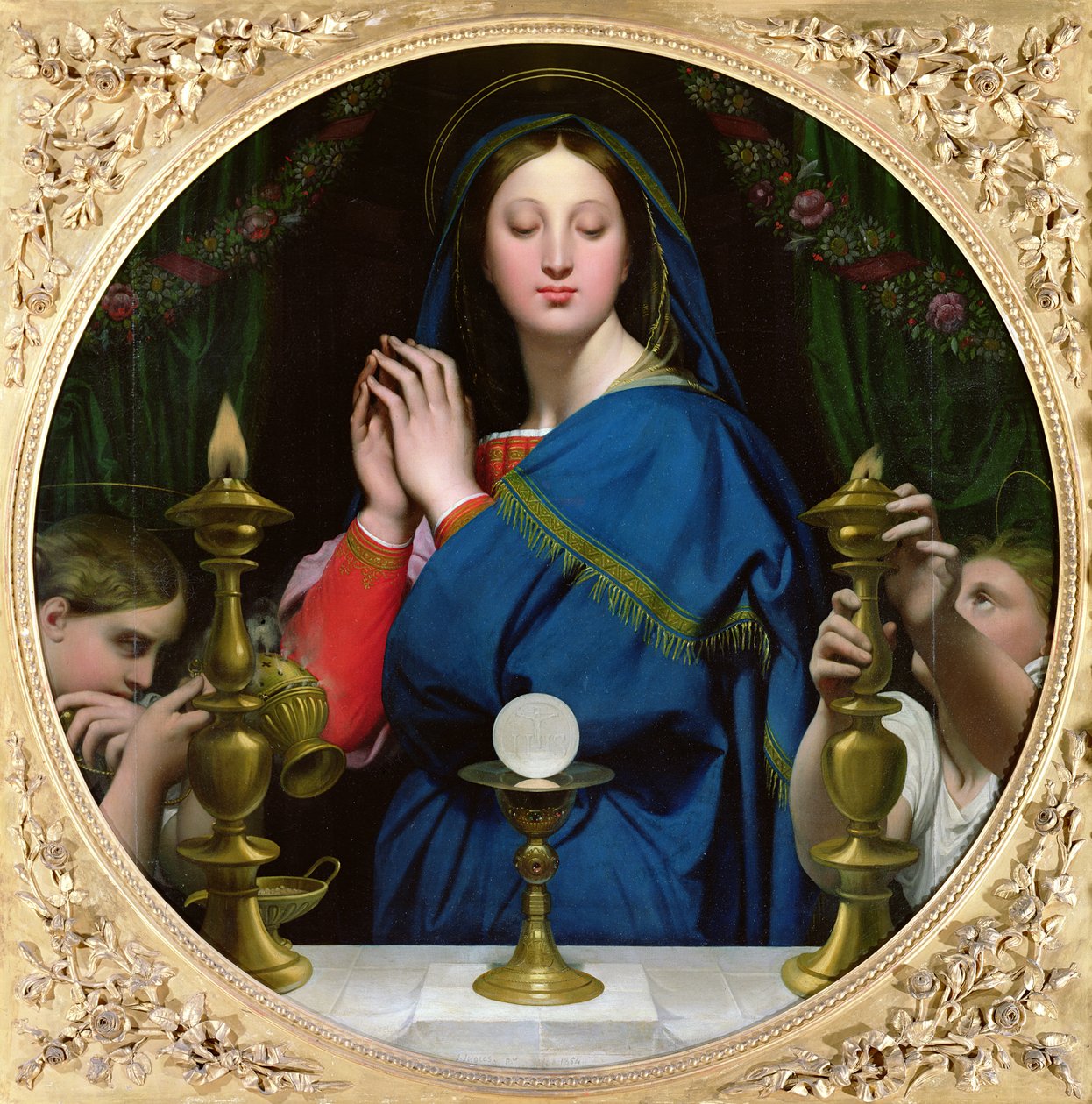 Dziewica Hostii, 1854 autorstwa Jean Auguste Dominique Ingres