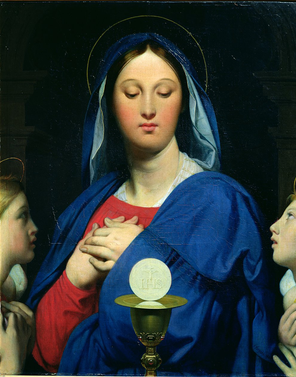 Dziewica Hostii, 1866 autorstwa Jean Auguste Dominique Ingres
