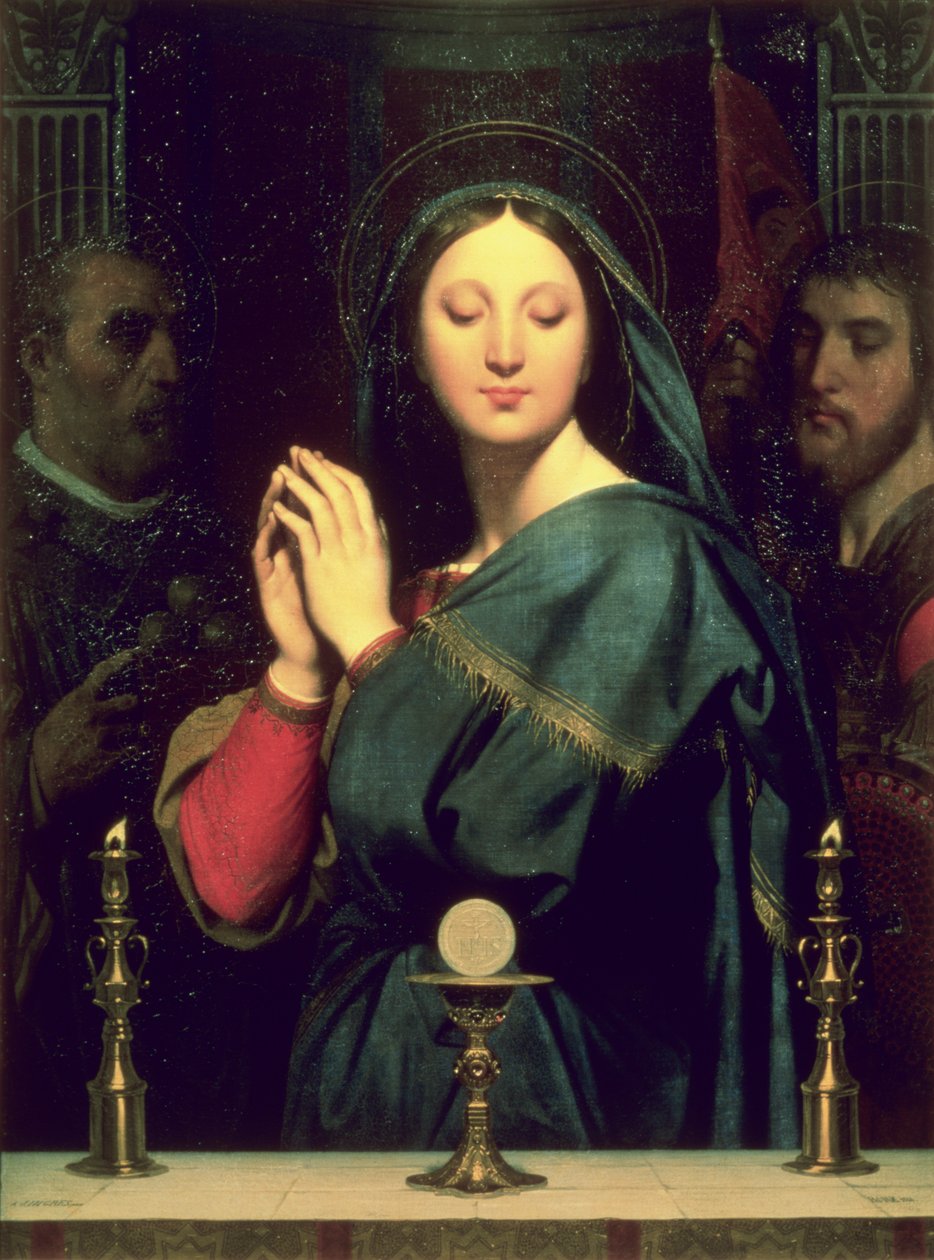 Dziewica z Hostią, 1841 autorstwa Jean Auguste Dominique Ingres