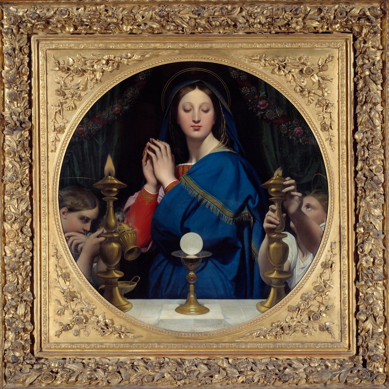 Dziewica wielbiąca gospodarza. Obraz Jeana Auguste Dominique Ingres (1780-1867) autorstwa Jean Auguste Dominique Ingres