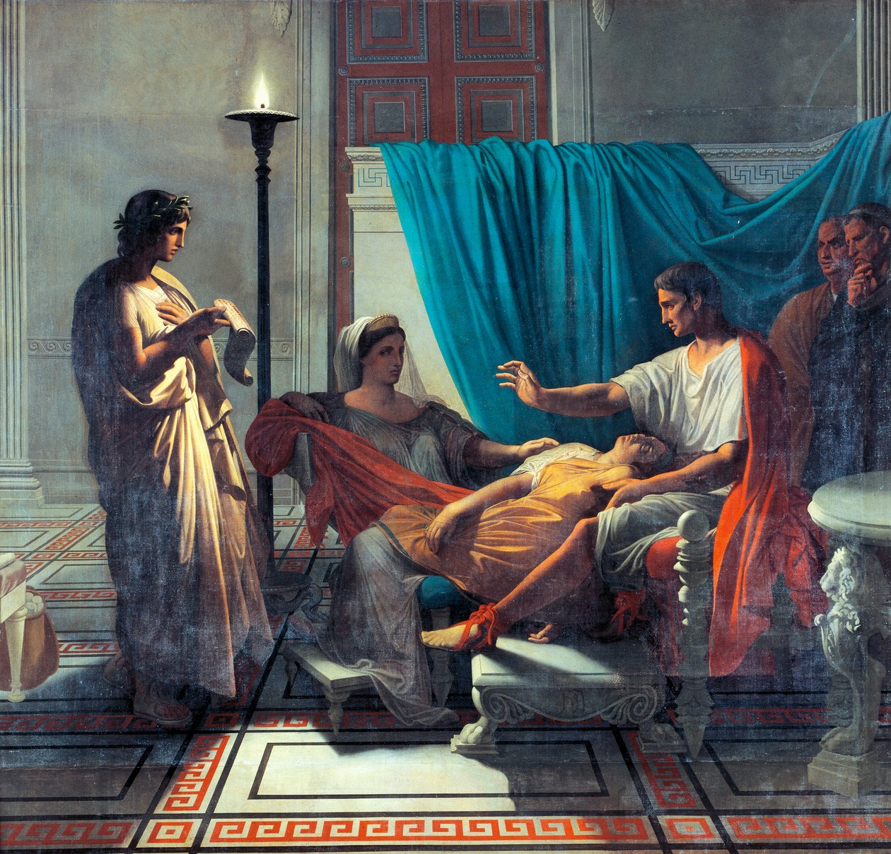Wergiliusz czytający Eneidę Augustowi, Oktawii i Liwii — Jean Auguste Dominique Ingres autorstwa Jean Auguste Dominique Ingres