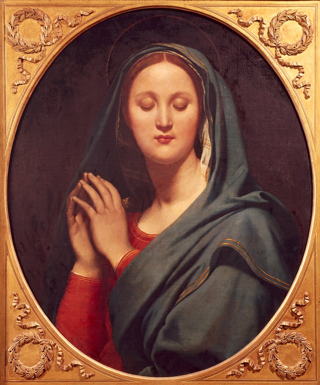 Dziewica z niebieskiego welonu, Jean Auguste Dominique Ingres (1780-1867), olej na płótnie, 77x65 cm autorstwa Jean Auguste Dominique Ingres