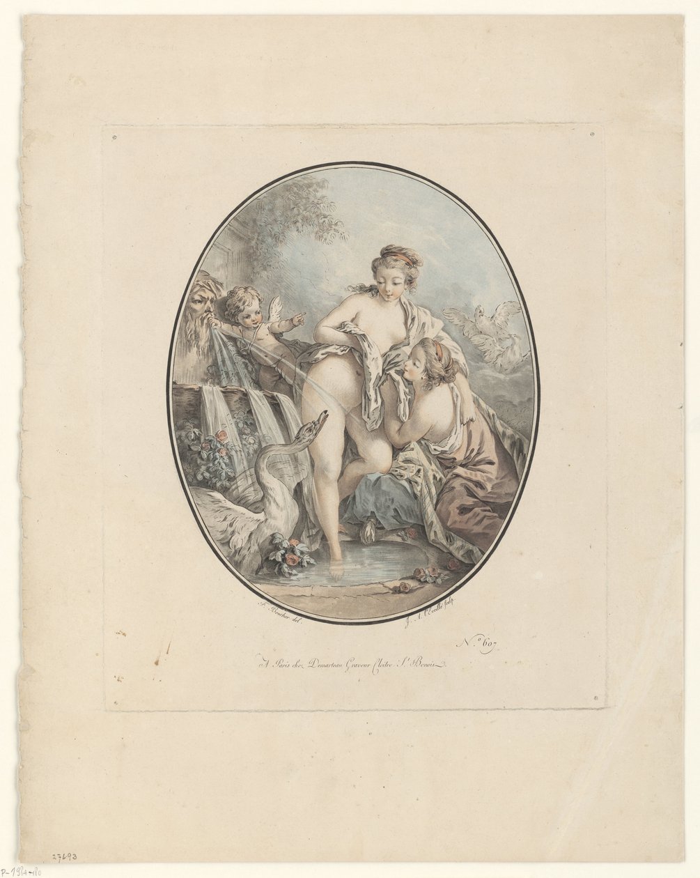 Leda i łabędź autorstwa Jean Augustin Léveillé