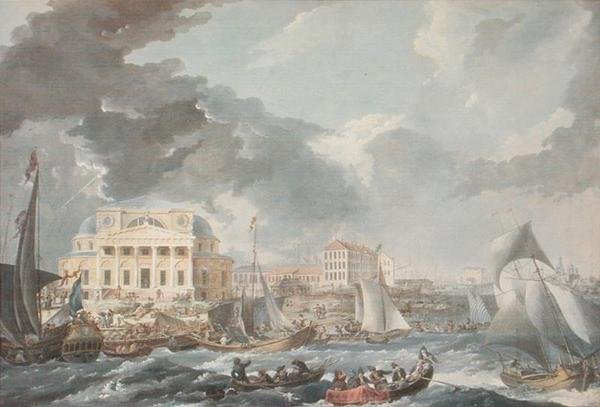 Giełda Papierów Wartościowych w Petersburgu, 1787 r. autorstwa Jean Balthazard de la Traverse