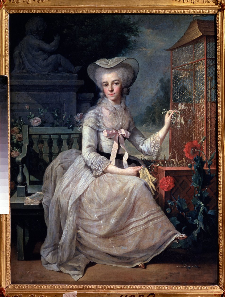 „Młoda dama w klatce” (Młoda dama w klatce) Obraz Jean-Baptiste (Jean Baptiste) Charpentier (1728-1806) 1784 Muzeum Puszkina, Moskwa autorstwa Jean Baptiste Charpentier