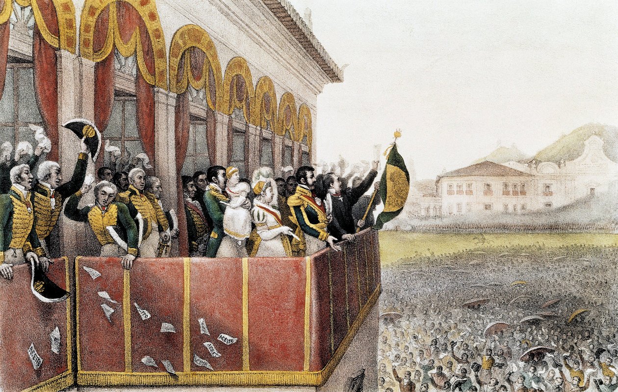 Aklamacja Pedro (Pierre) I, cesarza Brazylii, w Rio de Janeiro, 7 kwietnia autorstwa Jean Baptiste (after) Debret