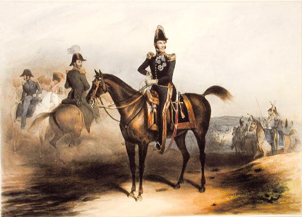 Portret konny Leopolda I (1790-1865) króla Belgii autorstwa Jean Baptiste (after) Madou