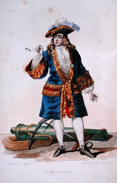 Portret Jeana Barta (1651-1702) c.1830 (kolorowa rycina) autorstwa Jean Baptiste (after) Mauzaisse