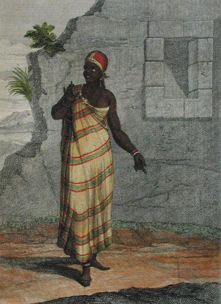 Mauretańska kobieta, tablica 99 z „Recueil de Cent Estampes reprezentująca różne Nations du Levant narysowana na obrazach z natury…”, rytowana przez Pierre Rochefort (ok. 1673-1728) 1707-08 (kolorowa grawerunek) autorstwa Jean Baptiste (after) Vanmour