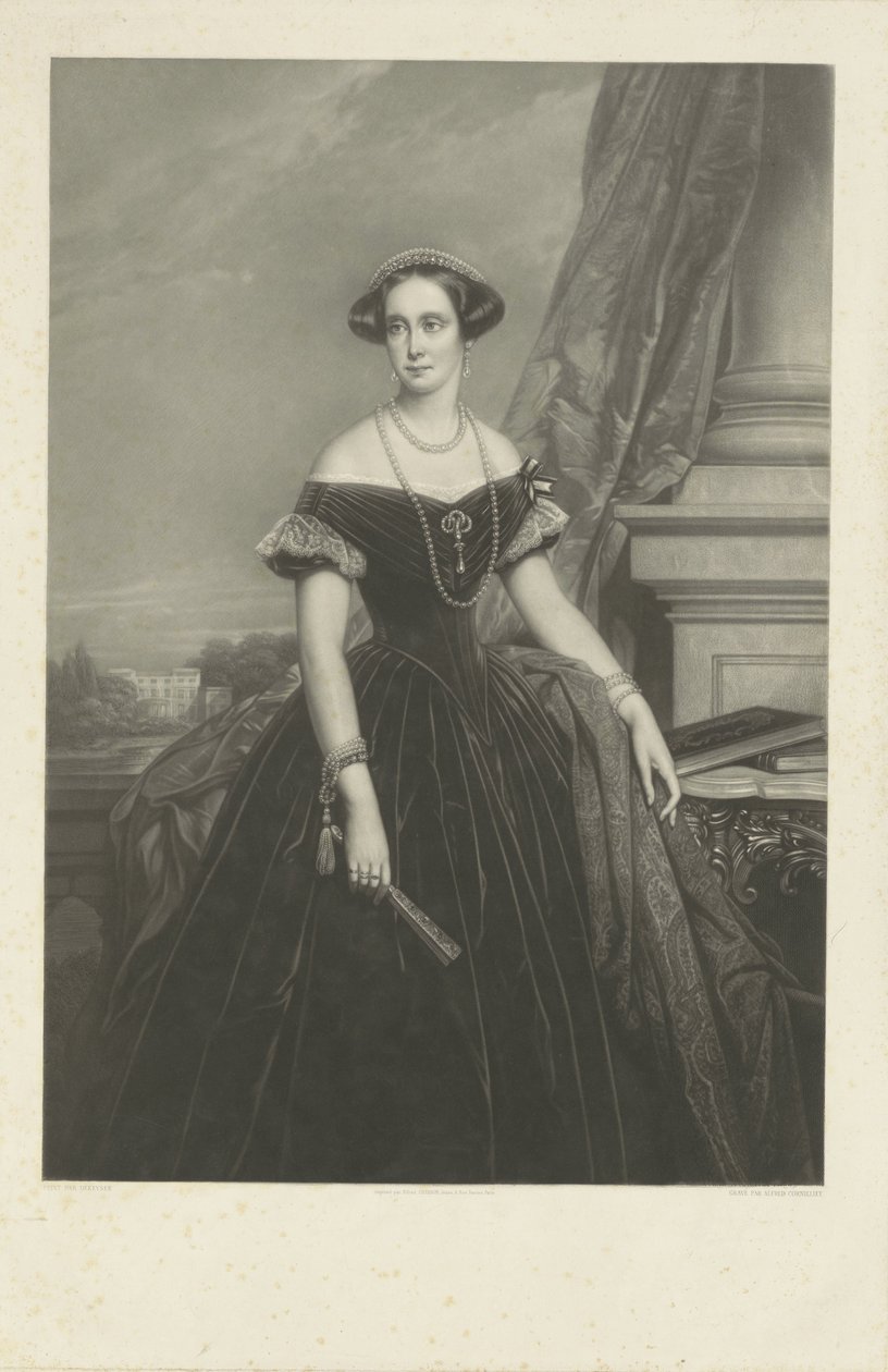 Portret Louisy sie. wilh. Amalia Pruska, małżonka księcia Fryderyka bez podpisu do Nic. De Keyser autorstwa Jean Baptiste Alfred Cornilliet