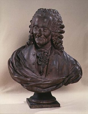 Popiersie Woltera (1694-1778) autorstwa Jean Baptiste Antoine Cadet de Beaupre