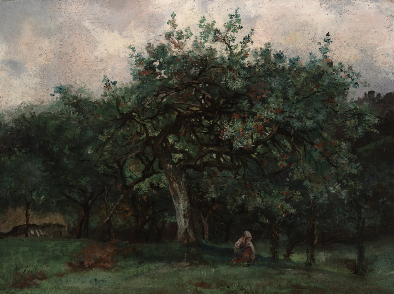 Krajobraz z małą dziewczynką autorstwa Jean Baptiste Antoine Guillemet
