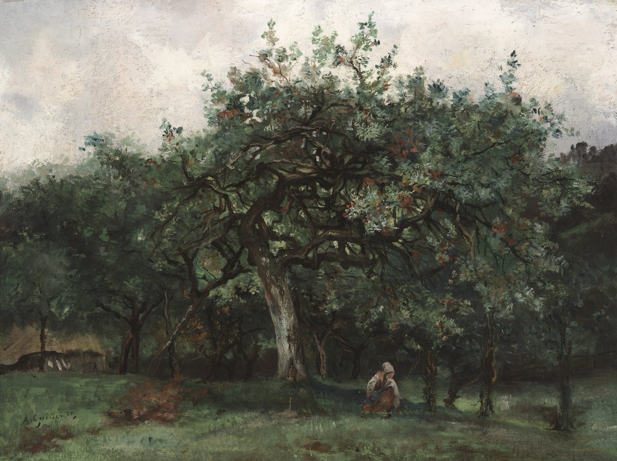 Krajobraz z małą dziewczynką autorstwa Jean Baptiste Antoine Guillemet