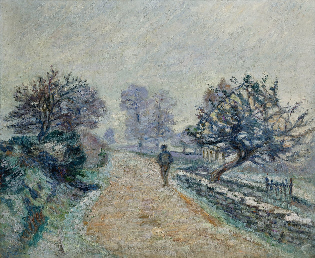 Crozard Road, Little Fog and Frost; Route de Crozard, Mała mgła i biała galaretka, 1910 autorstwa Jean Baptiste Armand Guillaumin