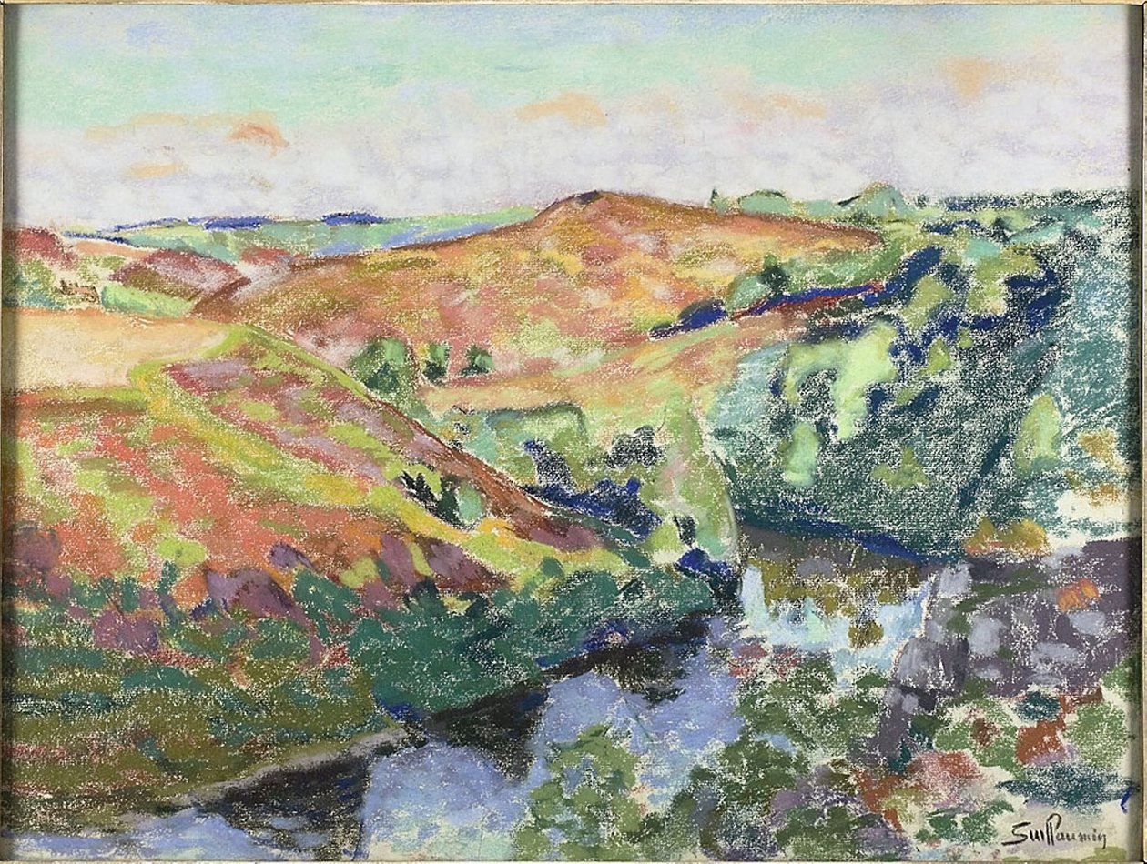 Pejzaż w Crozant, ok.1898 (pastel na kremowym papierze) autorstwa Jean Baptiste Armand Guillaumin