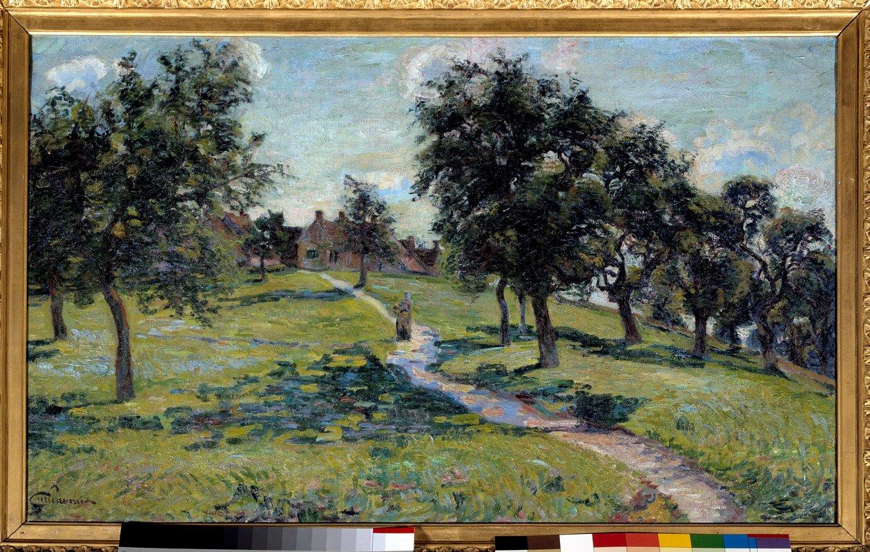 Krajobraz w Normandii: jabłonie. Obraz Jeana Baptiste Armanda Guillaumina (1841-1927), ok. 1887, olej na płótnie. Wymiary 0,60 x 1m. Paryż, Musee d