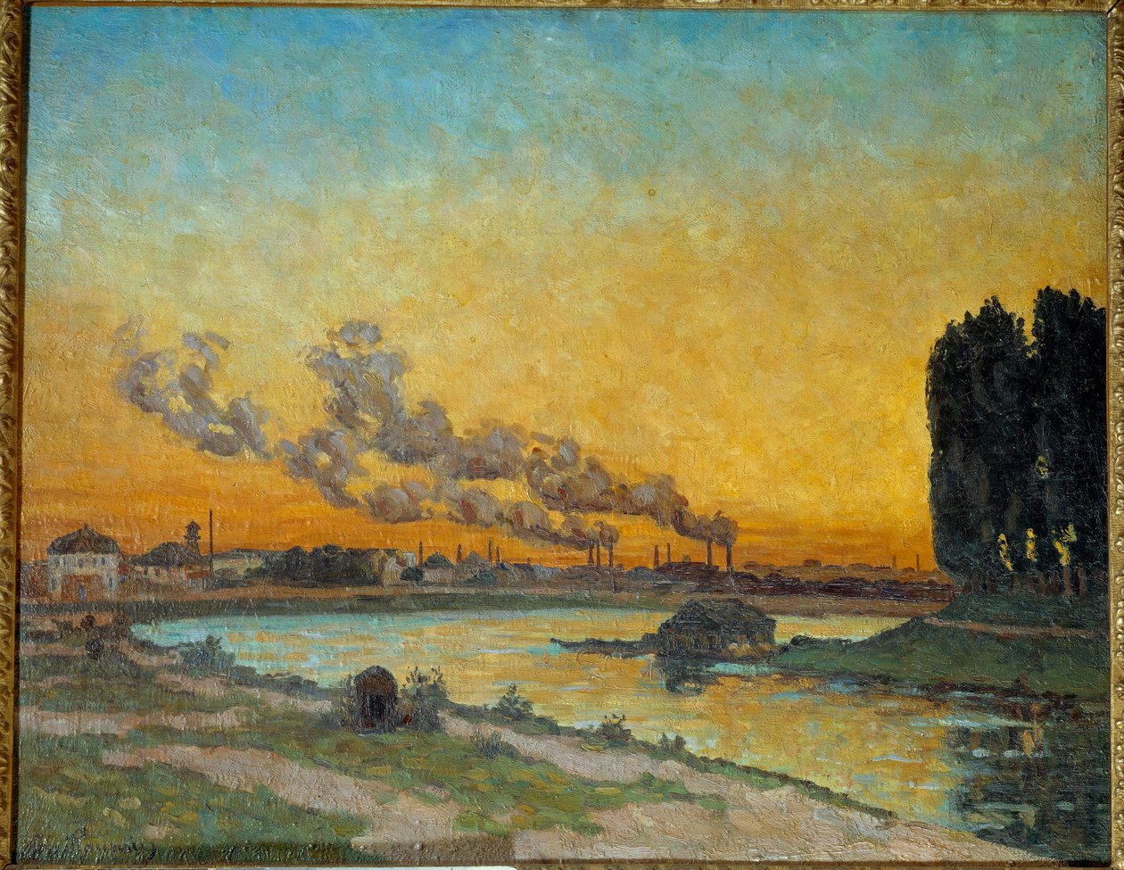 Zachód słońca w Ivry Malarstwo Jeana Baptiste Armanda Guillaumina (1841-1927) XIX-wieczne słońce. 0,65x0,81 m Paryż, muza d