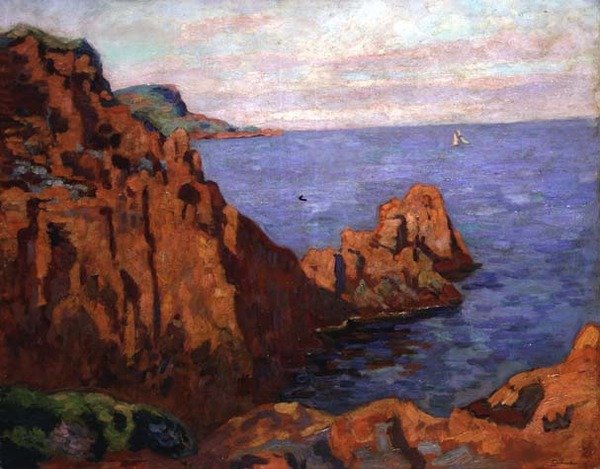 Czerwone skały, ok. 1910 (olej na płótnie) autorstwa Jean Baptiste Armand Guillaumin
