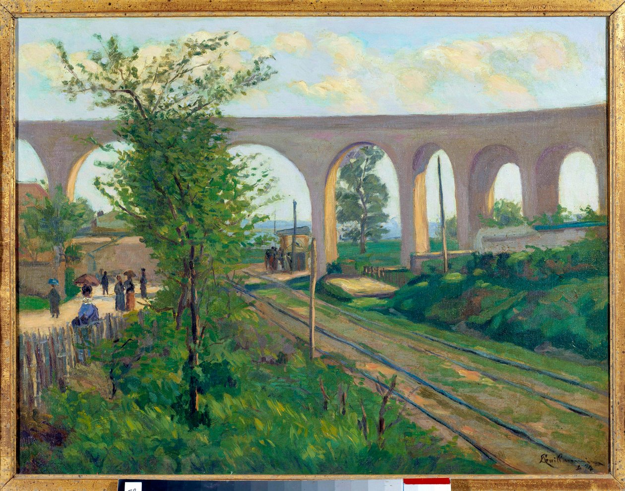Akwedukt w Arcueil, linia kolejowa Sceaux autorstwa Jean Baptiste Armand Guillaumin