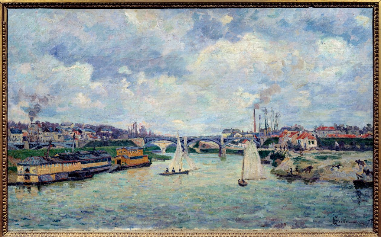Port Charenton. Widok na miasto Charenton-le-Pont autorstwa Jean Baptiste Armand Guillaumin