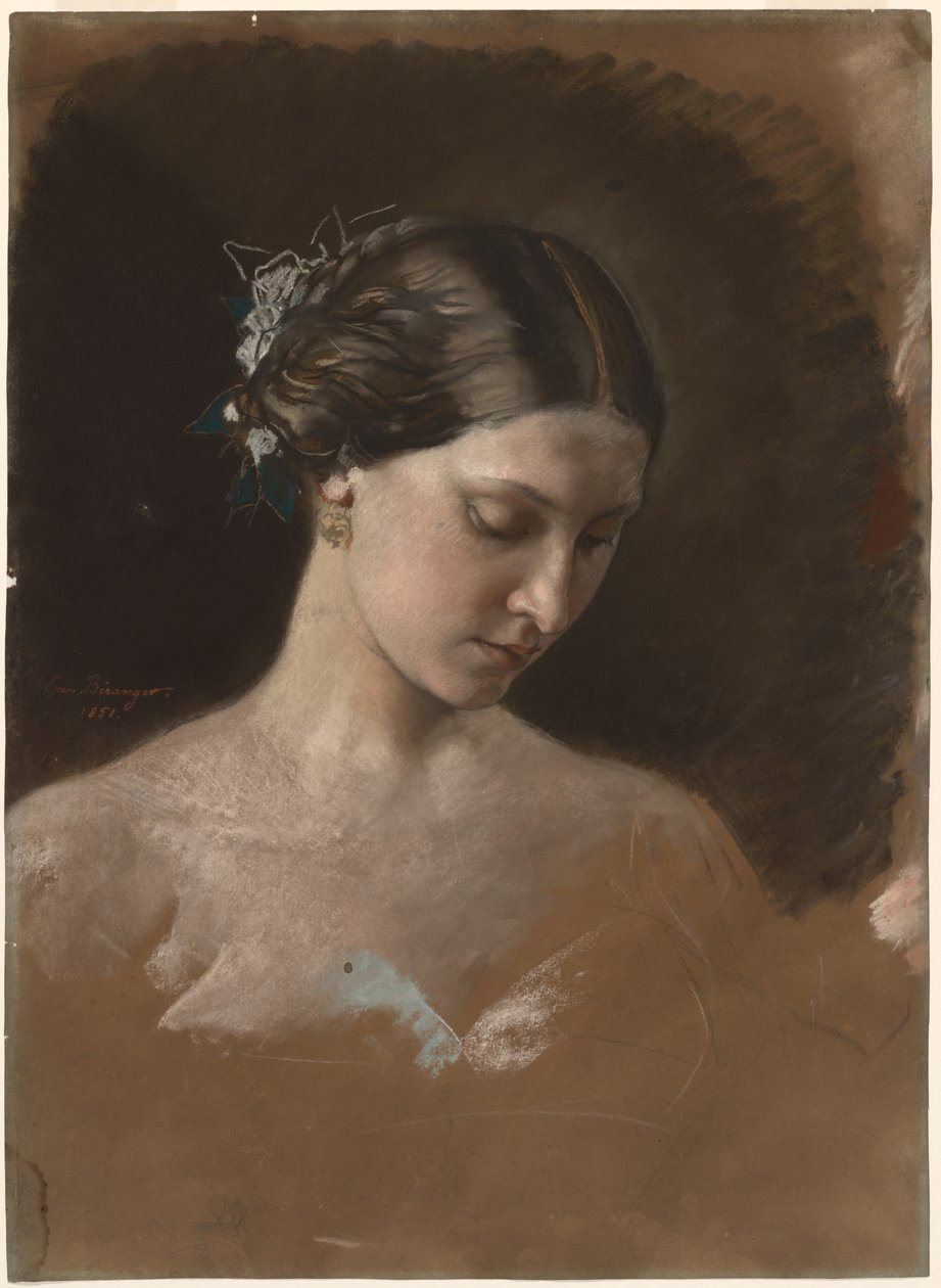 Portret kobiety, ok. 1889-1899 (pastel) autorstwa Jean Baptiste Beranger