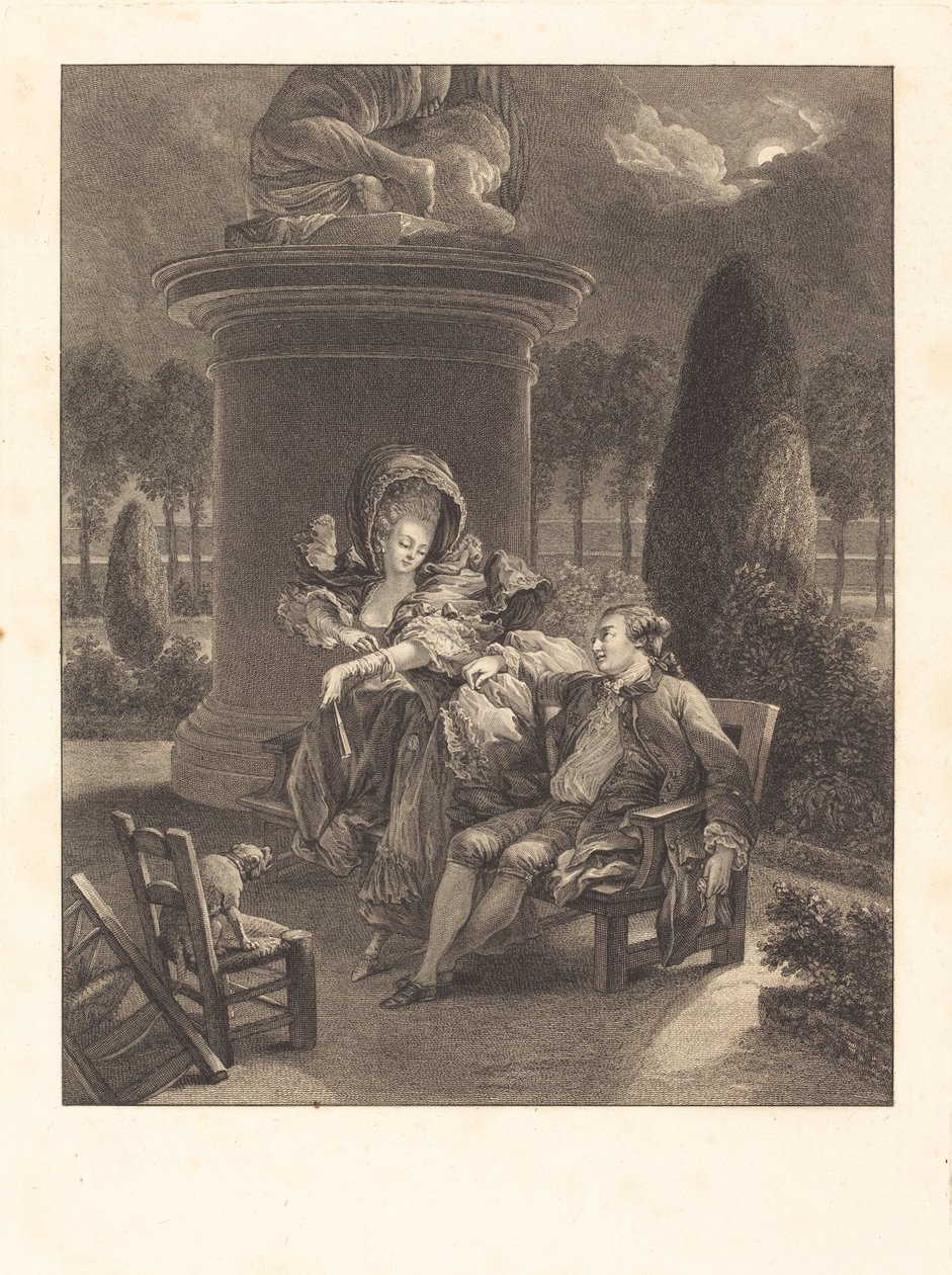 Wieczór Thuileries autorstwa Jean Baptiste Blaise Simonet after Pierre Antoine Baudouin