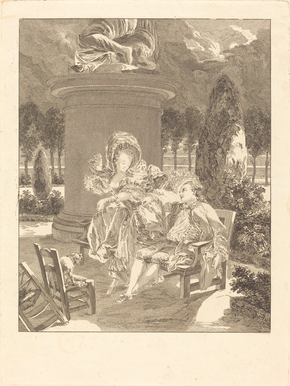 Wieczór Thuileries autorstwa Jean Baptiste Blaise Simonet after Pierre Antoine Baudouin