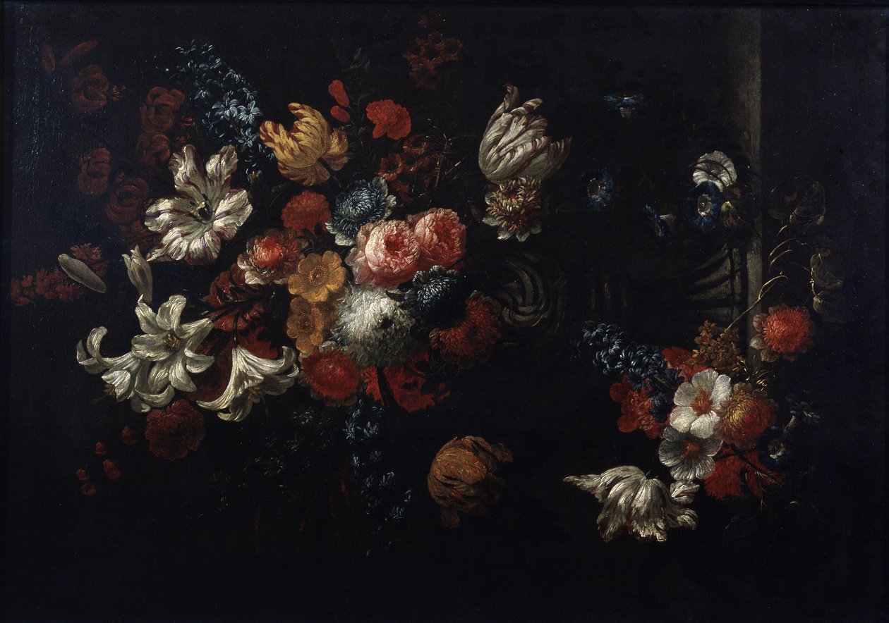 "Martwa natura bukietu" (Kwiaty) Obraz Jana Baptiste Bosschaerta (1667-1746) XVIII-wieczne zbiory prywatne Muzeum Puszkina w Moskwie autorstwa Jean Baptiste Bosschaert