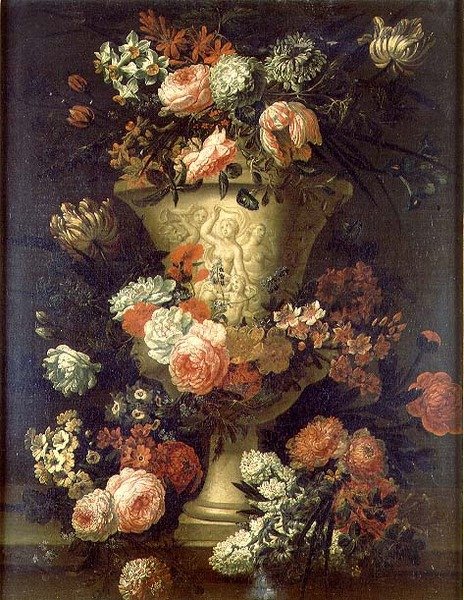 Tulipany, piwonie i inne kwiaty autorstwa Jean Baptiste Bosschaert