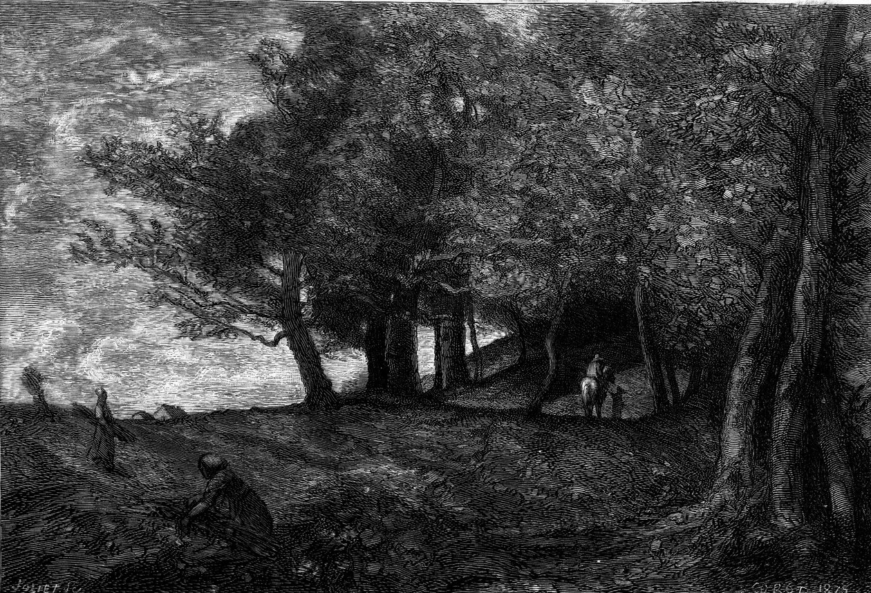 Bucherony (1870-1871). Grawer na podstawie obrazu Jean Baptiste Camille Corota (1796-1875) w „Świat ilustracyjny” nr 1209 z 29 maja autorstwa Jean Baptiste Camille (after) Corot