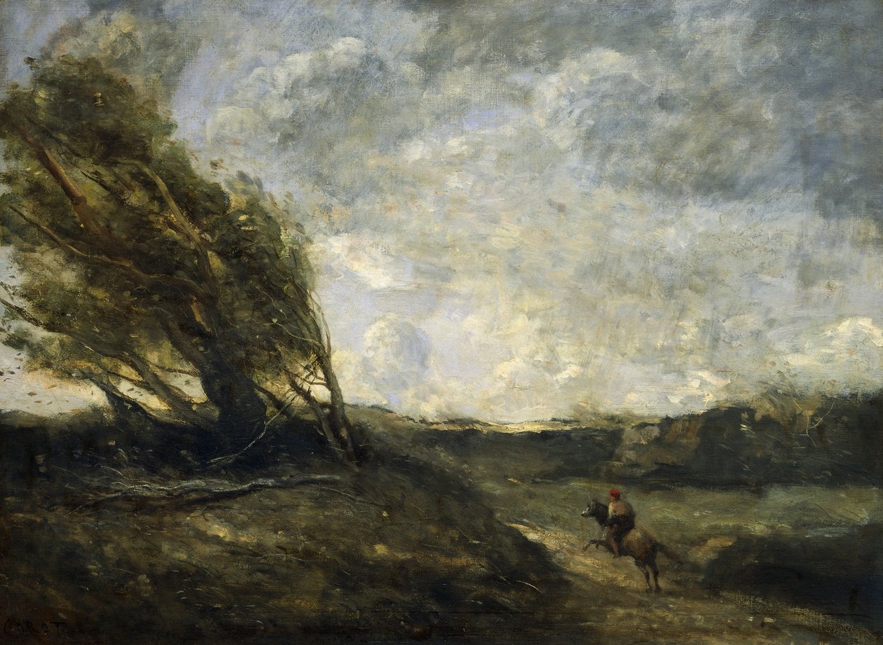 Podmuch wiatru autorstwa Jean Baptiste Camille Corot