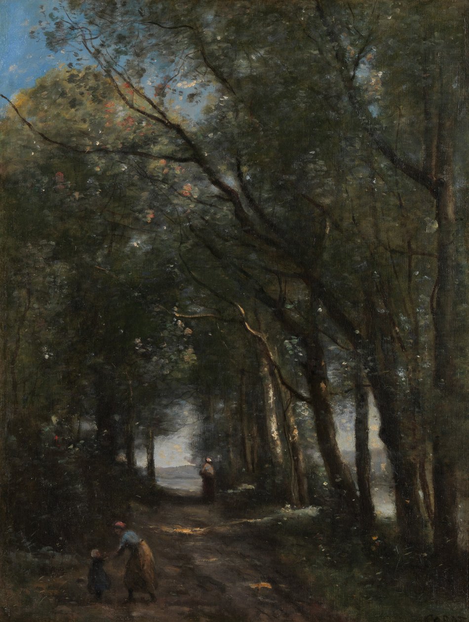 Droga przez drzewa, ca. 1870-73. autorstwa Jean Baptiste Camille Corot