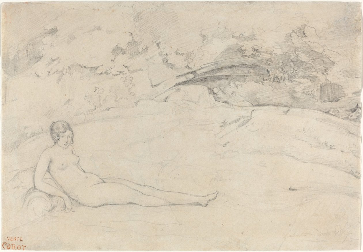 Akt leżący w krajobrazie autorstwa Jean Baptiste Camille Corot