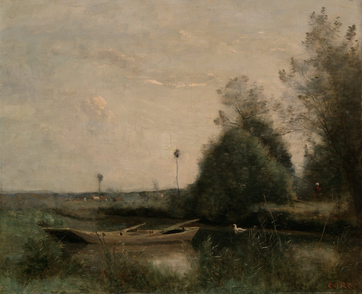Staw w Mortain autorstwa Jean Baptiste Camille Corot