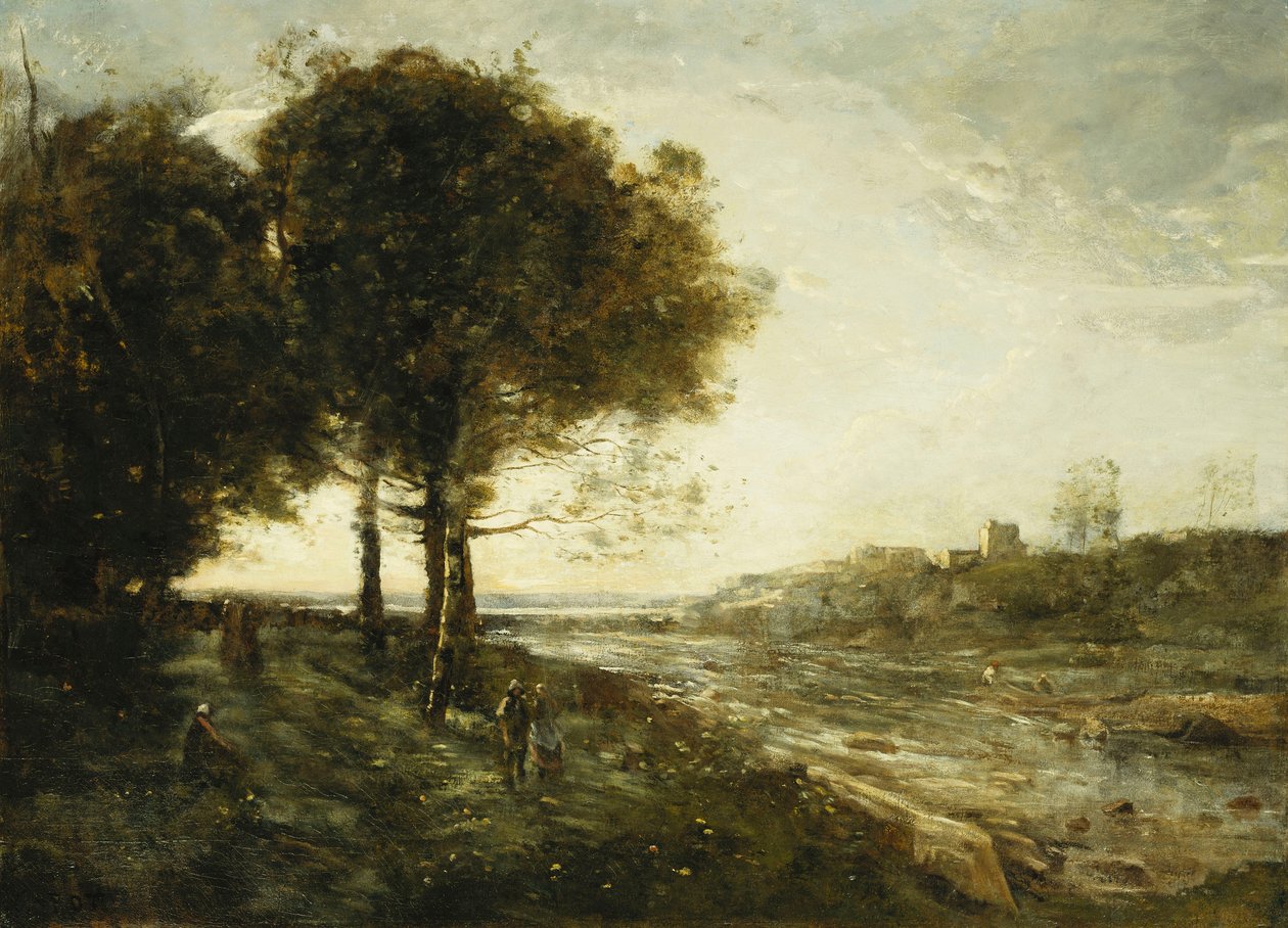 Rzeka w Romanii; Potok w Romagnes, autorstwa Jean Baptiste Camille Corot